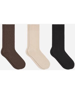 ARKET Supima Cotton Rib Socks Set Of 3 Pairs - White
