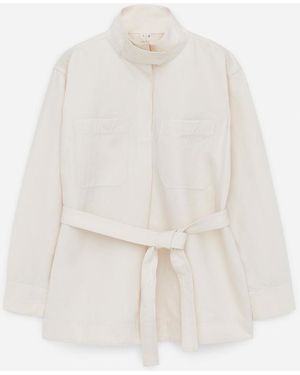 ARKET Linen Blend Pop-Over Shirt - White