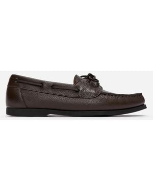 ARKET Leather Boat Shoes - White