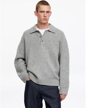 ARKET Wool Polo Jumper - Grey