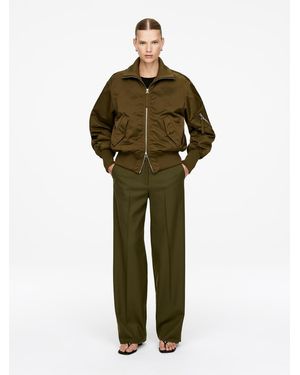 ARKET Hopsack Wool Trousers - Green