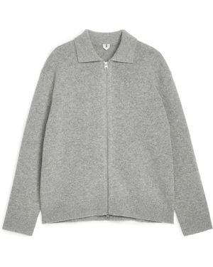 ARKET Wool Zip Cardigan - Grey