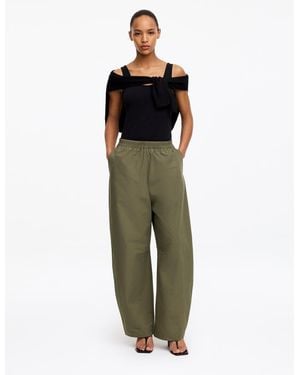 ARKET Barrel-Leg Cotton Trousers - Green