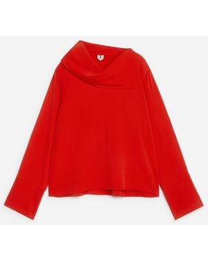 ARKET Fold-Collar Blouse - Red