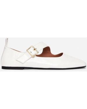 ARKET Lacquered Leather Ballet Flats - White