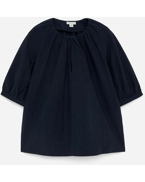 ARKET Gathered Cotton Top - Blue