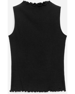 ARKET Mock-Neck Ribbed Top - Black