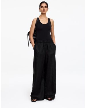 ARKET Wide Linen Trousers - Black