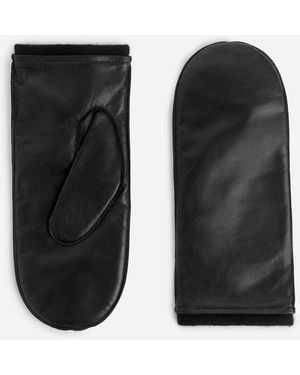 ARKET Gefütterte Lederfäustlinge - Schwarz