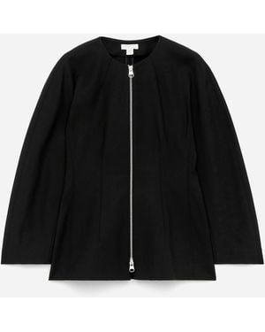ARKET Zip-Up Peplum Top - Black