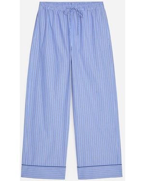ARKET Striped Cotton Trousers - Blue