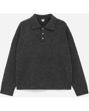 ARKET Wool Polo Jumper - Black