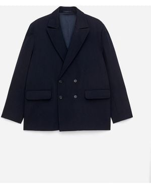 ARKET Double-Breasted Wool Blazer - Blue