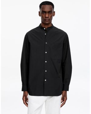 ARKET Band-Collar Poplin Shirt - Black