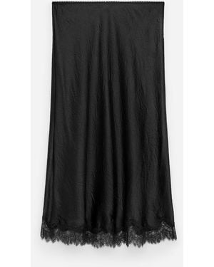 ARKET Lace-Detail Satin Skirt - White
