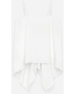 ARKET Embroidery-Detail Strap Top - White