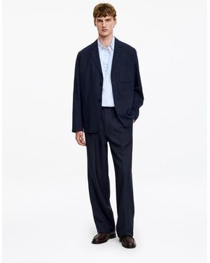 ARKET Wide Hopsack Pull-On Trousers - Blue
