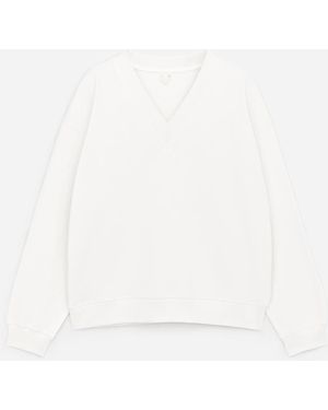 ARKET V-Neck Sweatshirt - White