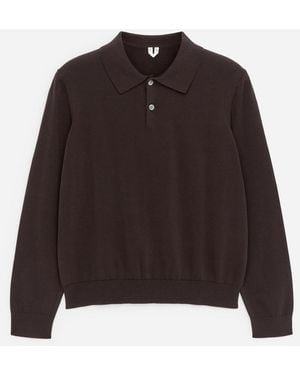 ARKET Cotton Polo Shirt - Brown