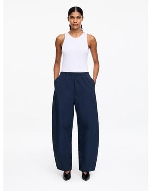 ARKET Barrel-Leg Cotton Trousers - Blue