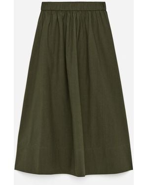ARKET A-Line Cotton Skirt - Green