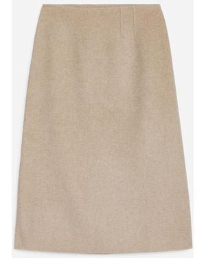 ARKET Double-Face Wool-Lyocell Skirt - Natural