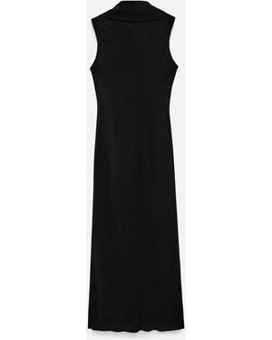 ARKET Shawl-Collar Drape Dress - Black