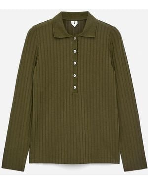 ARKET Wide-Rib Polo Shirt - Green