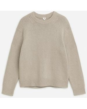 ARKET Heavy Knit Wool Blend Jumper - Natural