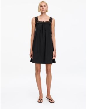 ARKET Baumwollkleid Mit Spitzenbesatz - Schwarz