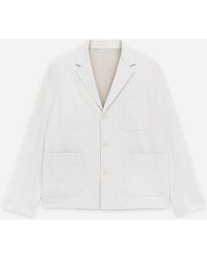 ARKET Relaxed Cotton-Linen Blazer - White