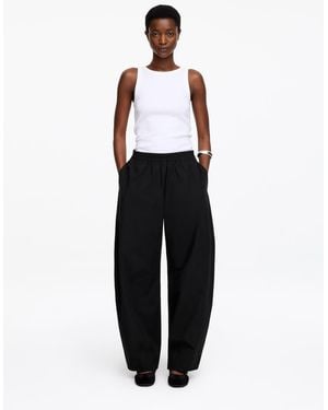 ARKET Barrel-Leg Cotton Trousers - Black