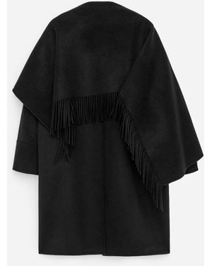 ARKET Doublé Wool-Blend Cape Coat - Black