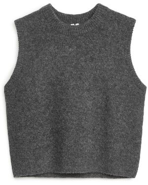 ARKET Knitted Alpaca Yak Vest - Grey