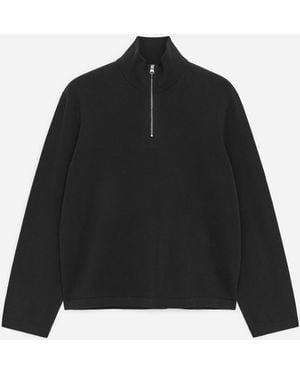 ARKET Knitted Half-Zip Jumper - Black