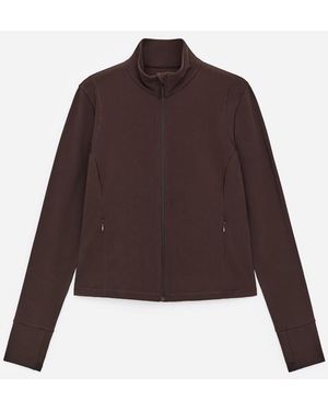 ARKET Soft Zip-Up Training Jacket - Brown