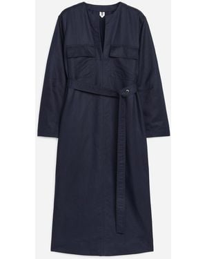 ARKET Linen-Lyocell Dress - Blue