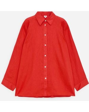 ARKET Relaxed Linen Shirt - Red