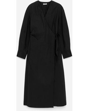 ARKET Cotton Wrap Dress - Black