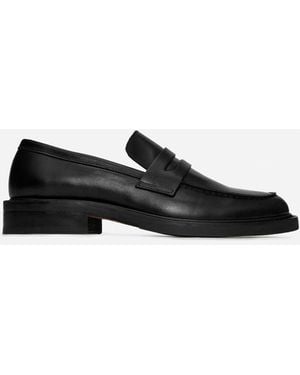 ARKET Leather Penny Loafers - Black