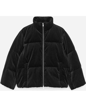 ARKET Velvet Puffer Jacket - Black