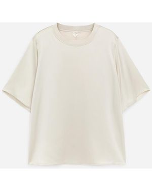 ARKET T-Shirt Aus Seidensatin - Weiß