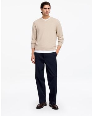ARKET Wide Dressed Cotton Trousers - White