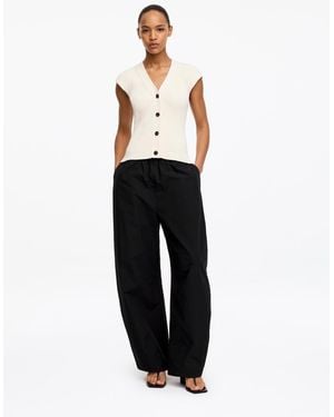 ARKET Barrel-Leg Cotton Trousers - Black