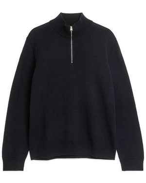 ARKET Half-zip Wool Jumper - Blue