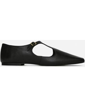 ARKET Buckled Leather Flats - White
