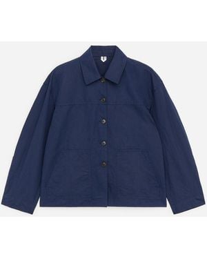 ARKET Linen-Cotton Overshirt - Blue
