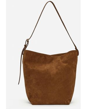 ARKET Split Suede Tote Bag - White