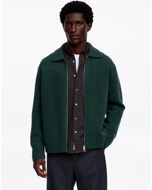 ARKET Zip Wool Cardigan - Green