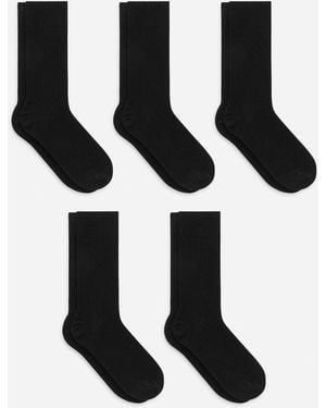 ARKET Supima Cotton Rib Socks 5 Pairs - Black